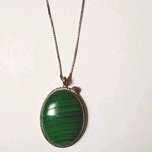 Malachite and Silver Pendant